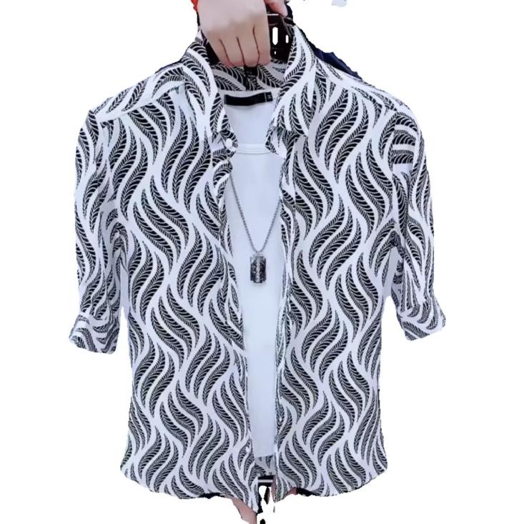 2024 Vintage Shirt Men'S Summer Casual Student Loose Niche Design Fun New Men'S Top For Outdoor Wear