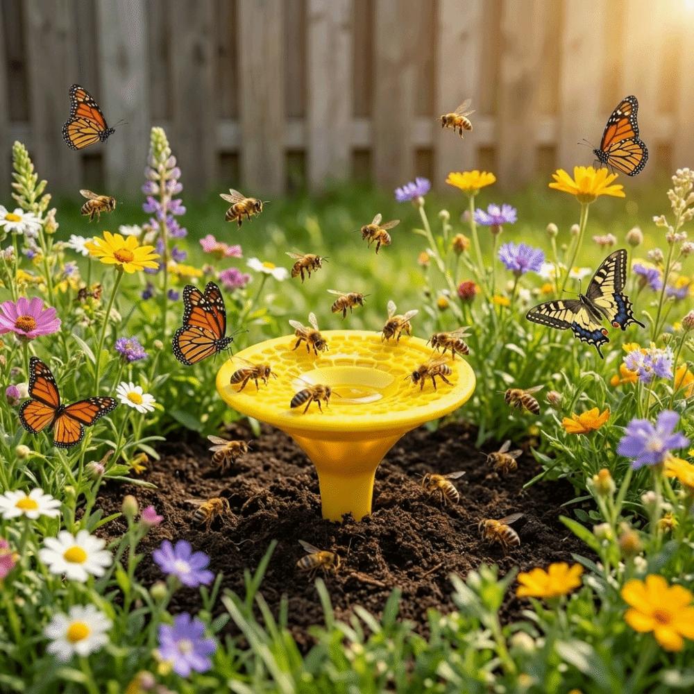 Plastic Bee Water Feeder Ground Plug Insect Water Cup Portable Bee Drinking Device for Garden