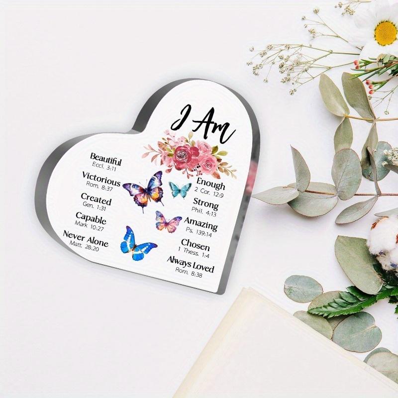Butterfly Scripture Heart - Religious Inspirational Gift with Photography Utility
