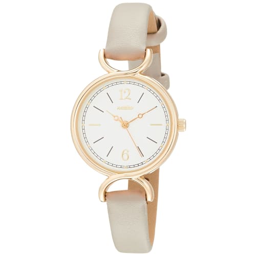 Fieldwork Analog Ist Watch, Gold with Leather Strap, Women's, Gray, ASS161-3