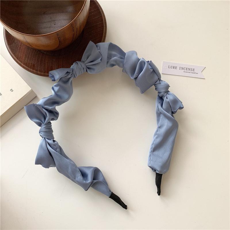 Sweet Satin Knot Hairbands for Women Candy Colors Handmade Bow Hair Hoop Korean Girl Ins Hair Accessories