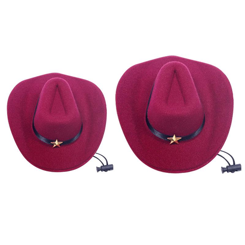 Mini Western Cowboy Hat for Cats & Dogs with Star Decoration Small