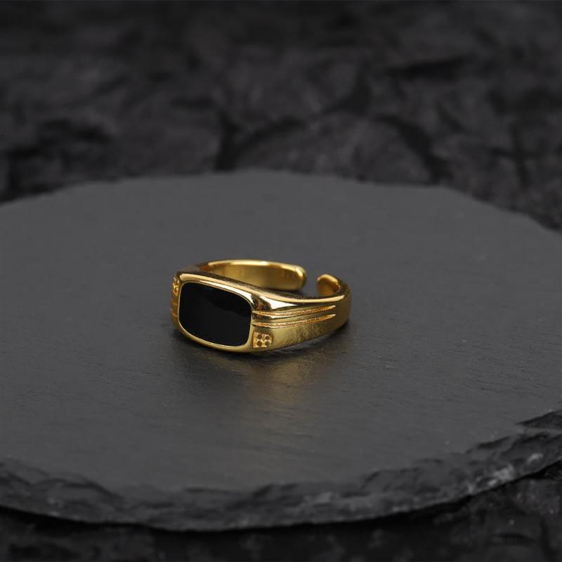 Saul Goodman Inspired Adjustable Open Ring Copper 24K Gold Plated Enamel Statement Jewelry Men Women Vintage Style
