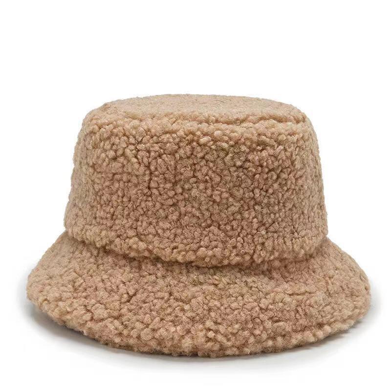 Lamb Faux Fur Bucket Hat Winter Warm 