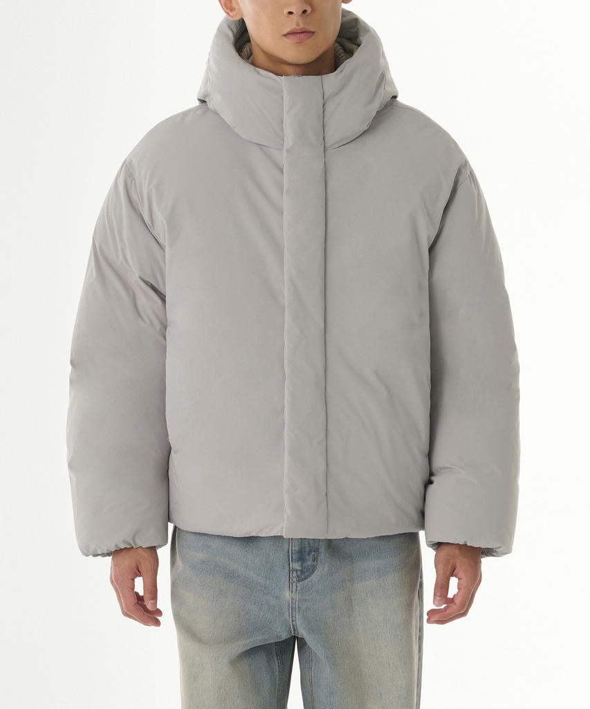 Musinsa Standard Minimal Hooded Down Short Padded Jacket [Light Gray]