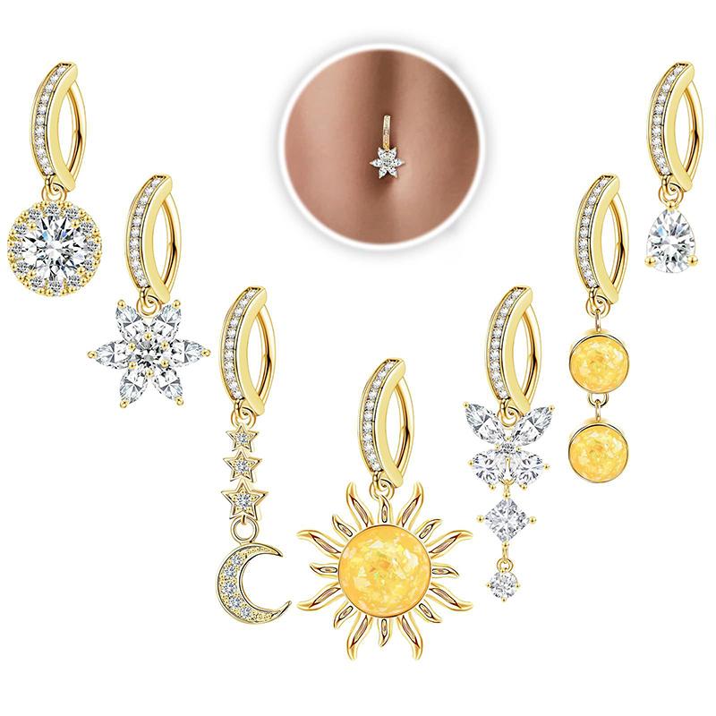 Fashion Exquisite Butterfly Belly Button Sexy Body Piercing Jewelry For Women Zircon Navel Barbell Fashion Belly Rings Gifts