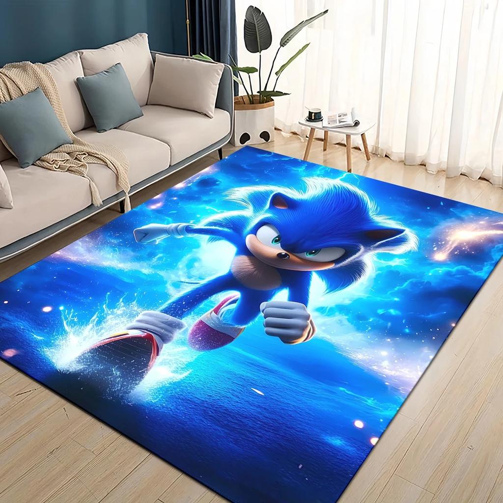 Cartoon 3D S-Sonics Retro Carpet Rug for Living Room Bedroom Home Sofa Decoration,Kids Play Non-slip Floor Mat