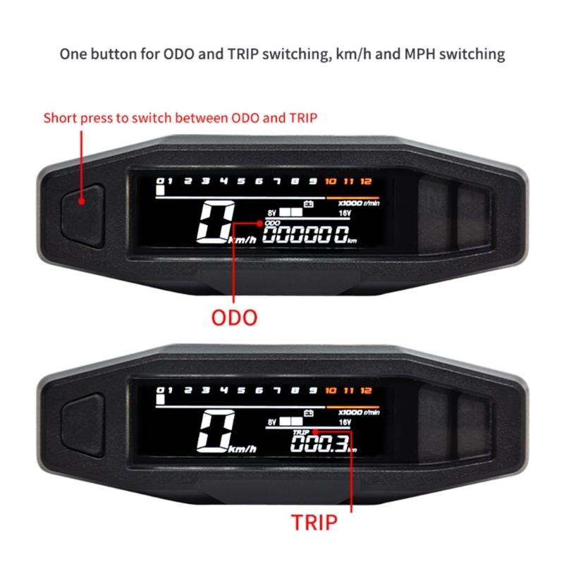 LED Digital Colored Display Tacho Hour Meter Gauge HighDefinition  Engine Inductive Speedometer for Motorcycle