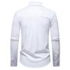 Autumn Men's Fake Tie Long Sleeve Shirt Men New Fashion Special Design Solid Shirts Male Versatile Casual Social Wedding Party