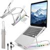 Foldable Aluminum RGB Laptop Stand with 4-Port USB Hub & Cooling
