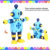 Personality Cute Wooden Robot Toys Learning & Educational Toys for Kids Children (Red)