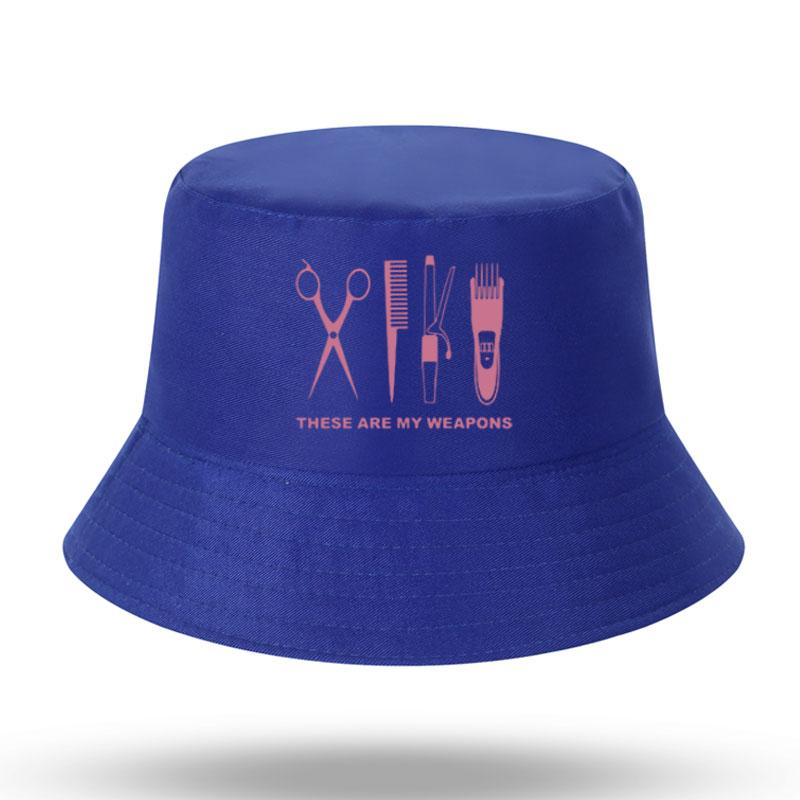 Barbier Friseur Waffe Print Herren Damen Fischerhut Outdoor Panama Angelhut Fischerhut Harajuku Angelhut