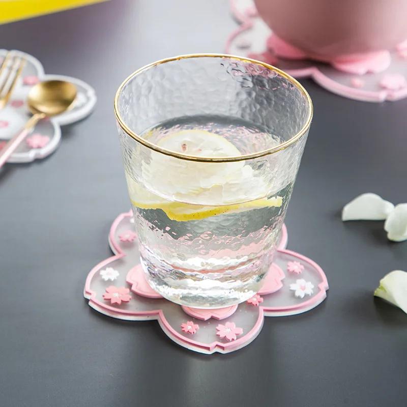 Cherry Blossom Silicone Anti Scalding Mat Dining Table High Temperature Resistant Insulation Mat Anti Slip Cup Mat