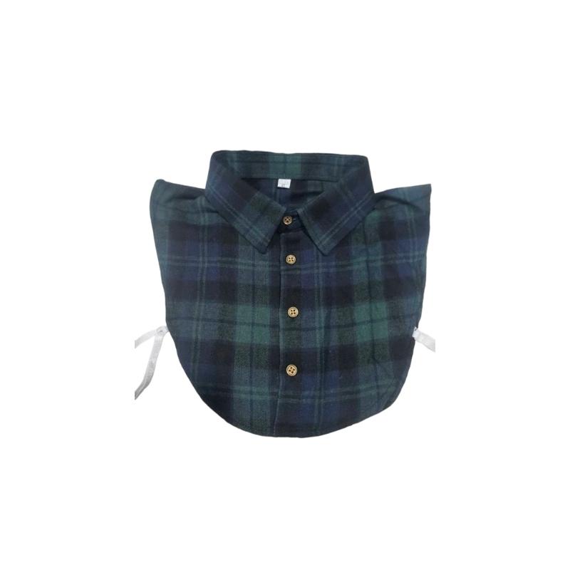 Insert Casual Cotton Collar Elegant Sweet False Collar Half Shirt for Lady Delicate Checkered Collar Casual Insert
