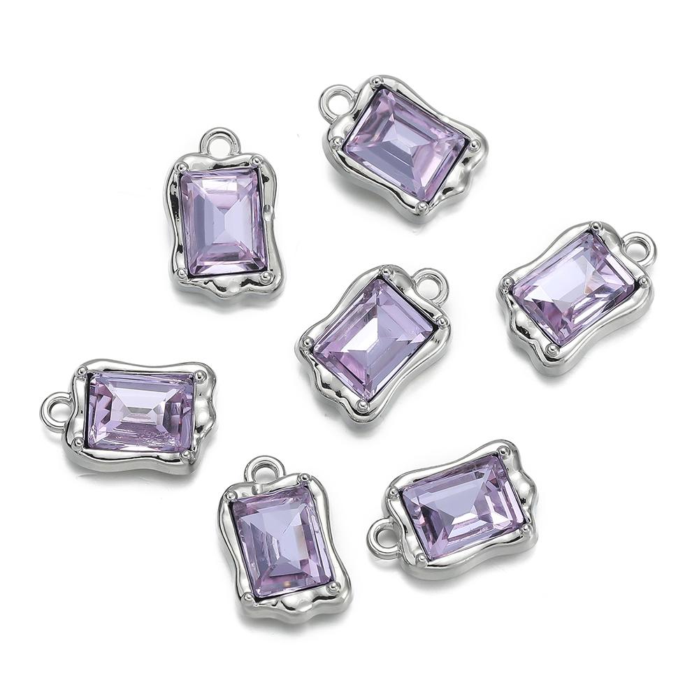 5Pcs/lot Trendy Metal Cubic Zircon Necklace Bracelet DIY Pendants Stone Jewelry Making Accessories Waterproof