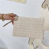 Fashion Straw Weaving Clutch Bag Solid Woven Coin Purse Beach Wallet for Women Daily Use with Phone And Money Slots Card Holder