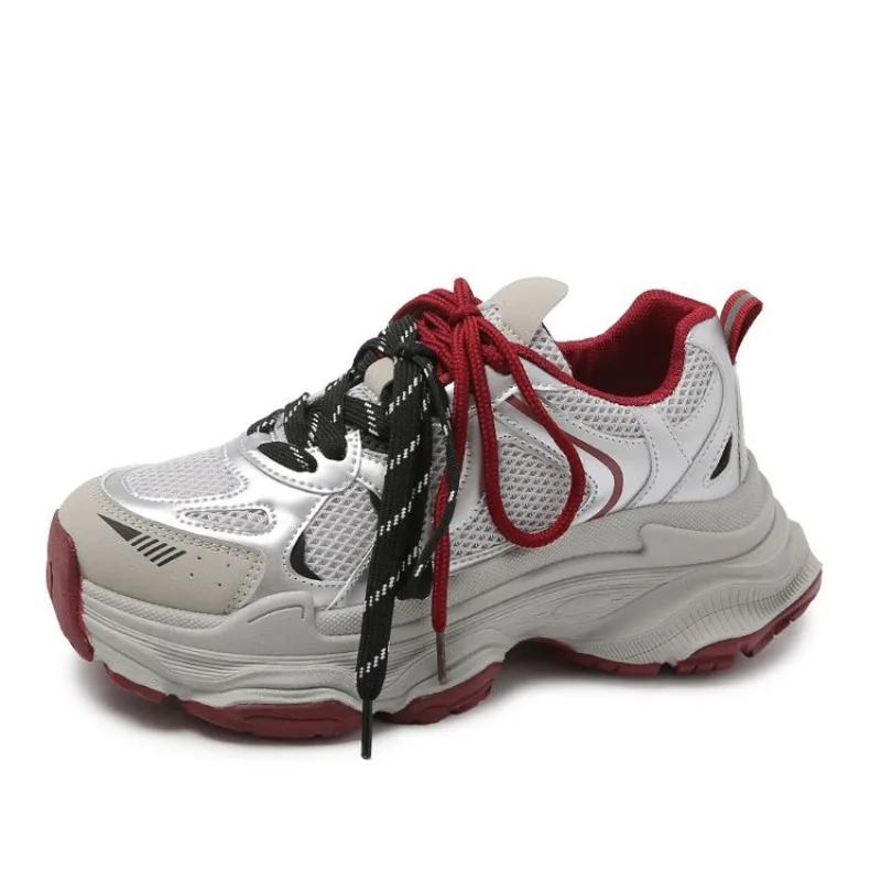 Fashion Shoes Women's Spring and Autumn 2024 New Women's Shoes All-match Thick-soled White Sneakers Fashion Casual Shoes