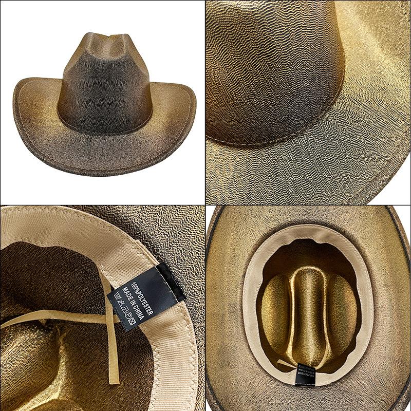 Halloween Party Colorful Cowboy Hat White Men's and Women's Light Cowboy Hat, Pink Cold Light Symphony Laser Hat