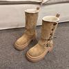 Two Wear Velvet Commuter Neutral Punk Fashion Boots 2025 Autumn and Winter New European, American British Style Versatile Martin Boots Women