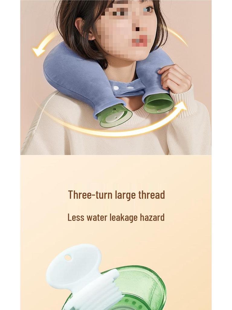 U-Shaped Neck Protection Hot Water Bottle Pillow - Thickened Hot Compress for Cervical Vertebra, Explosion-Proof Design