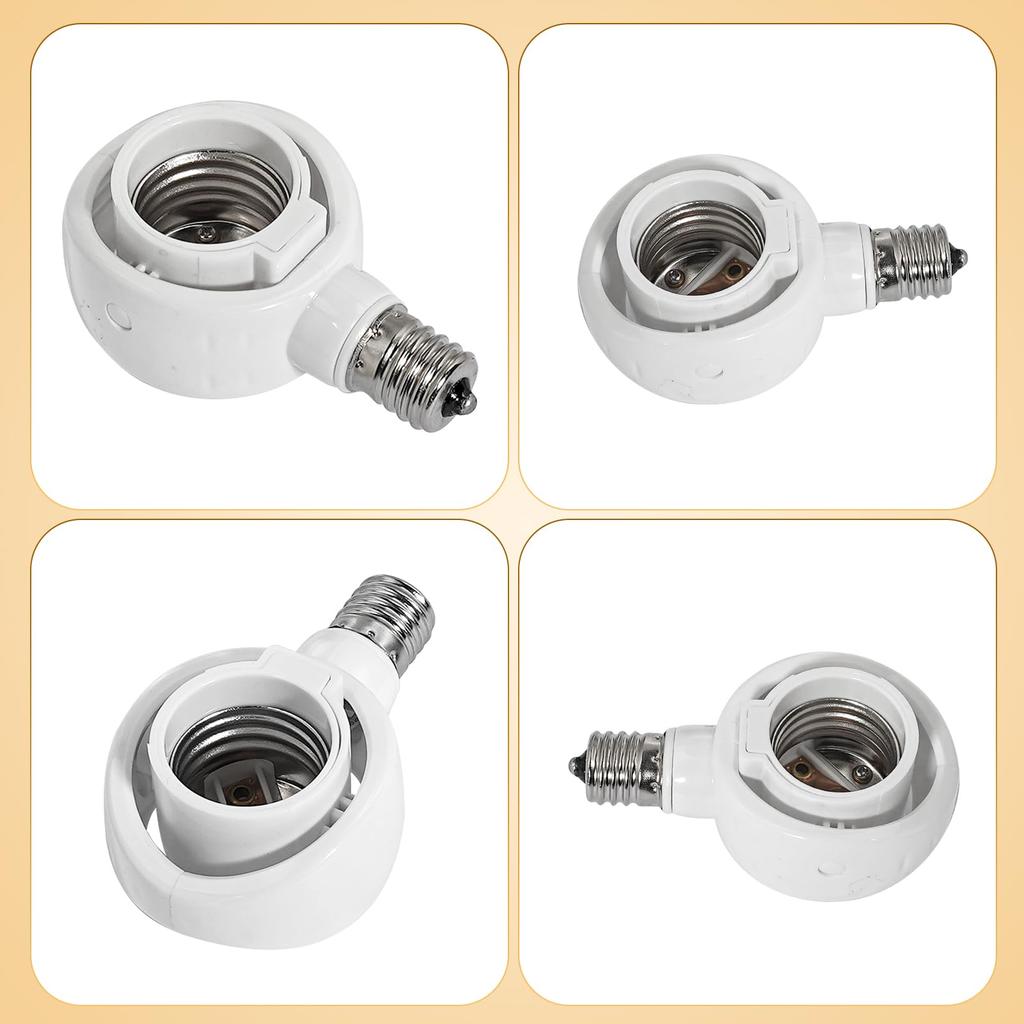 Aiwode E17 To E26 Conversion Socket, Adjustable Angle, for E26 LED Bulbs, for Direct Installation In Angled Downlights, with Full Sensor Display,