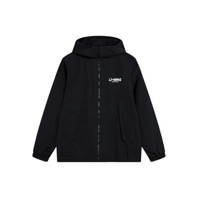 Windproof Water-Repellent Letter Logo Printed Hooded Sports Jacket Men Jackets Black AFDT833-1