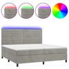 VidaXL Sommier à Lattes de Lit avec Matelas LED, Lit Rembourré avec Tête de Lit, Lit Double, Lit Adulte de Chambre, Moderne, 3136203