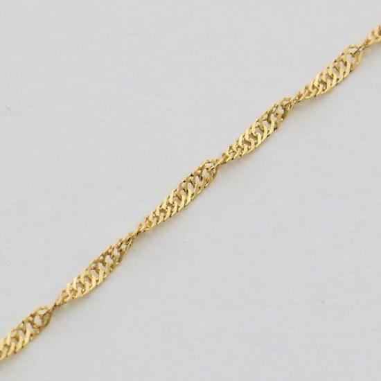 18K Gold Necklace with Screw Chain, 45cm, 0.8g