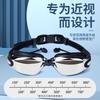Directly supplied silicone colorful swimming goggles for adults, new model One-piece earplug electroplated anti-fog swimming goggles