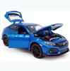 1:32 Scale 2017 Honda Civic Type-R Diecast Model Car Toy with Doors Open Light and Sound for Kids Boys Girls Adults Men Collection