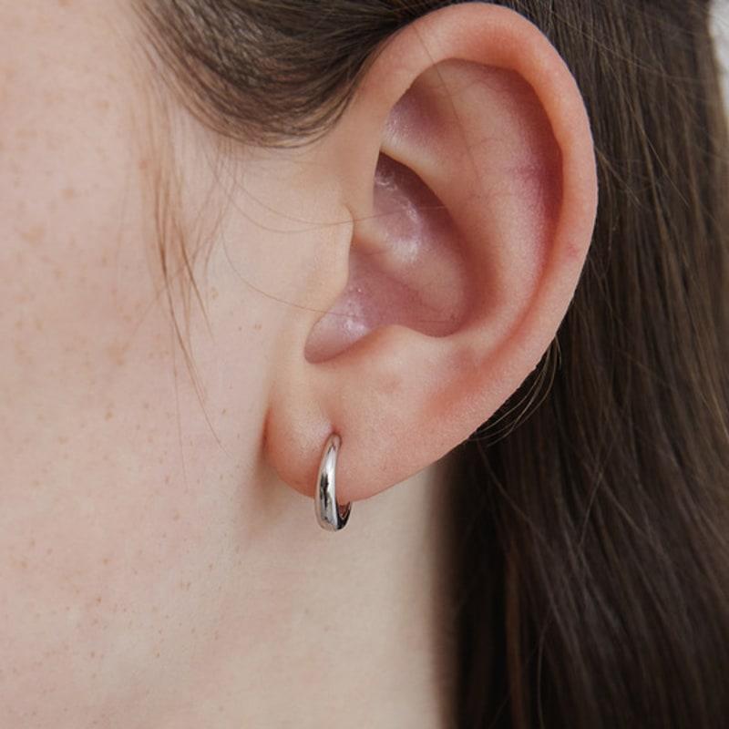 Tatiana (925 Silver) Slick Drop Hoop Earrings EC3111