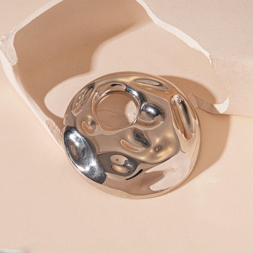 Round Water Ripple Pins Retro Hollow Out Brooch Trendy Irregular Geometric Brooch  Party