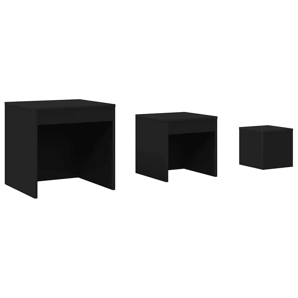 Vidaxl Nesting Tables, 3 Pcs, Black