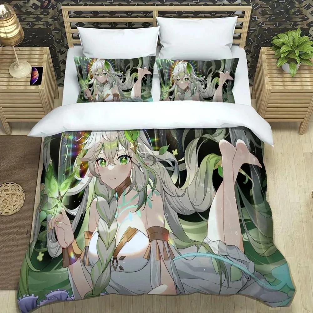 3D Print Anime Genshin Impact Bedding Set Double Twin King Duvet Cover Comforter Pillowcase Boys Girls Adults Bedroom