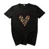 New Fashion Women's Top Short Sleeve Casual Love Leopard Printed Loose T-shirt