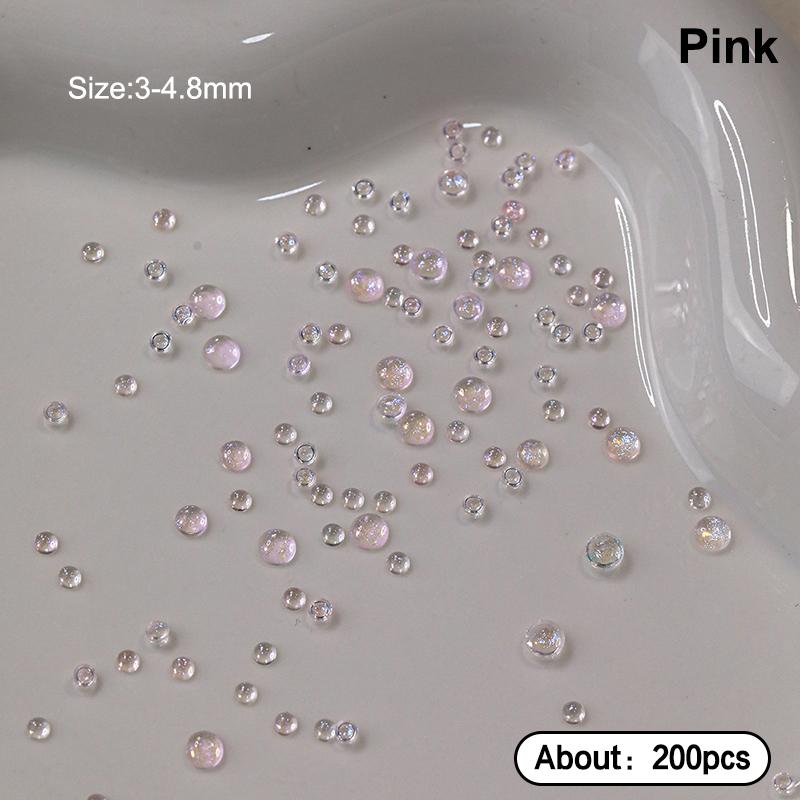 

200 шт. Разноцветные бусины-пузырьки русалки, аксессуары для нейл-арта, плоские полукруглые бриллианты конфетных цветов, украшения для ногтей