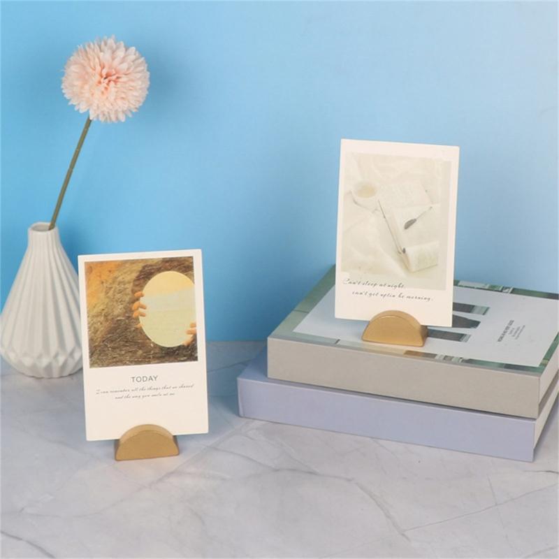 10 Peças Suporte Multifuncional para Cartão de Visita de Negócios Suporte de Número de Mesa de Madeira Suporte Semi Circular para Recados Notas Fotos para Casamento