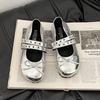 Fashion Versatile Retro Ballet Mary Jane Women's Shoes 2025 Summer Retro Small Leather Shoes Women's Flat Shoes Soft-soled Shoes