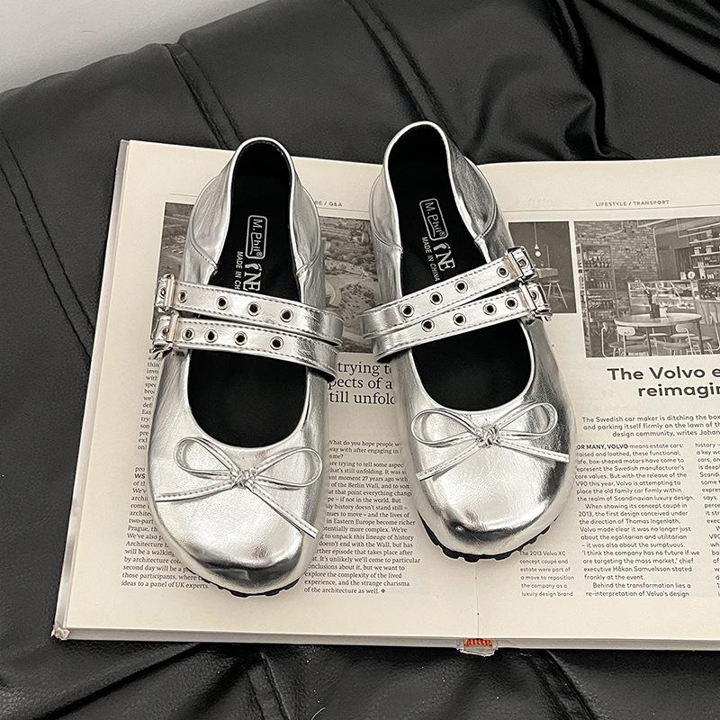 Fashion Versatile Retro Ballet Mary Jane Women's Shoes 2025 Summer Retro Small Leather Shoes Women's Flat Shoes Soft-soled Shoes