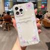 Smile Daisy Flower Case For Iphone 16 Pro Max 11 12 13 14 15 Pro Max 16 Plus X XS XR XS Wallet Card Holder Slot Bag Clear Cover