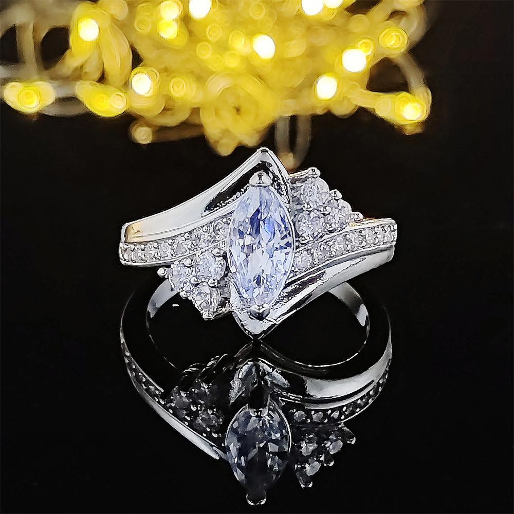 

Новое кольцо с цирконом в форме лошадиного глаза для женщин, R7513 Size 7 белый