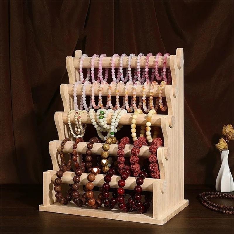 Wood Jewelry Holder for Exhibiting Accessories Bracelets and Bangle Display Rack Elegant Wrist Accessories Organizer