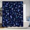 Blue Snowflake Shower Curtain Waterproof Decor for Bathroom with LED Lights 3D Printed Design by Taurus Duan Home Decoration Acc