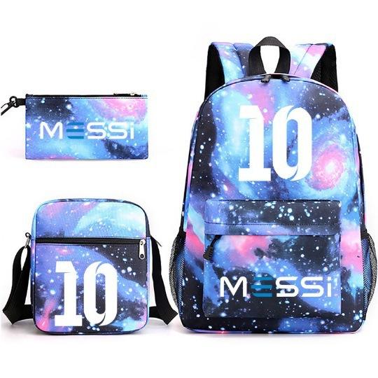Peripheral Printed Schoolbag 3-Piece Pencil Case Shoulder Bag Backpack