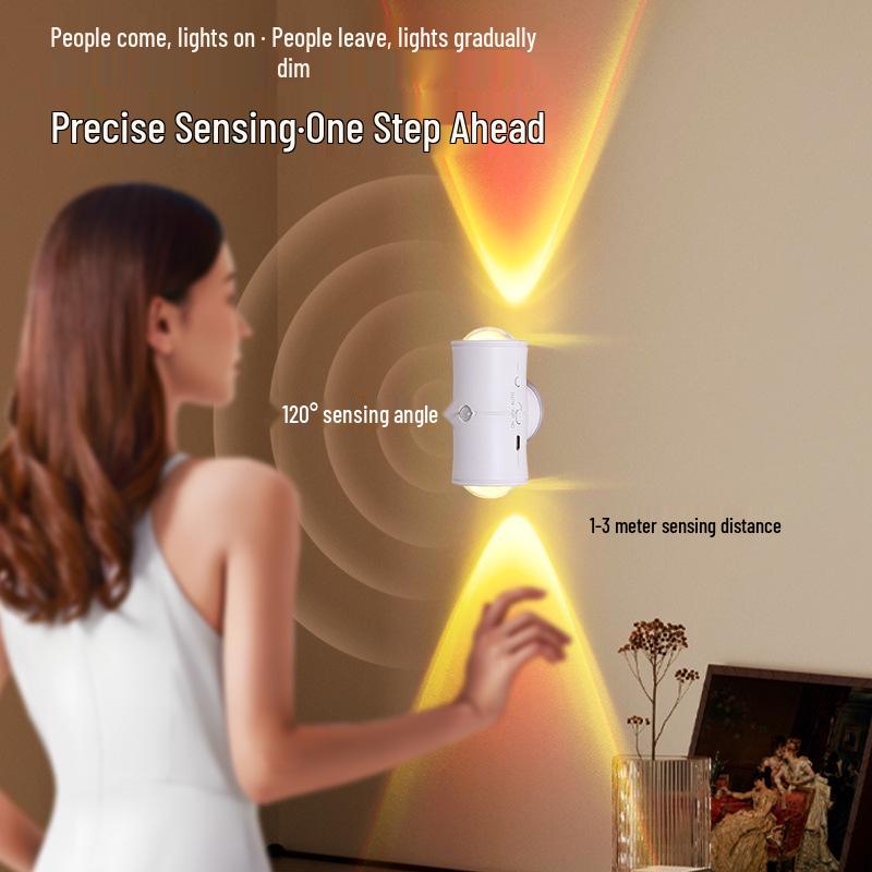 Smart Colorful Gradient Night Light with Human Body Induction and Magnetic Charging for Home