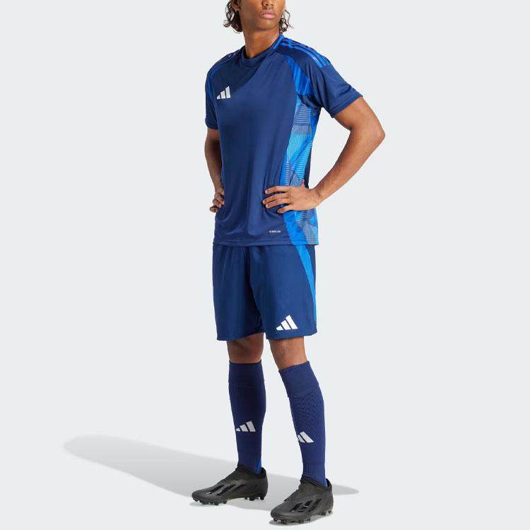 adidas Tiro 24 Competition Match Shorts With Color Block Logo Elastic Waist Straight Leg Football Pants Men Shorts Navy-Blue IQ4754