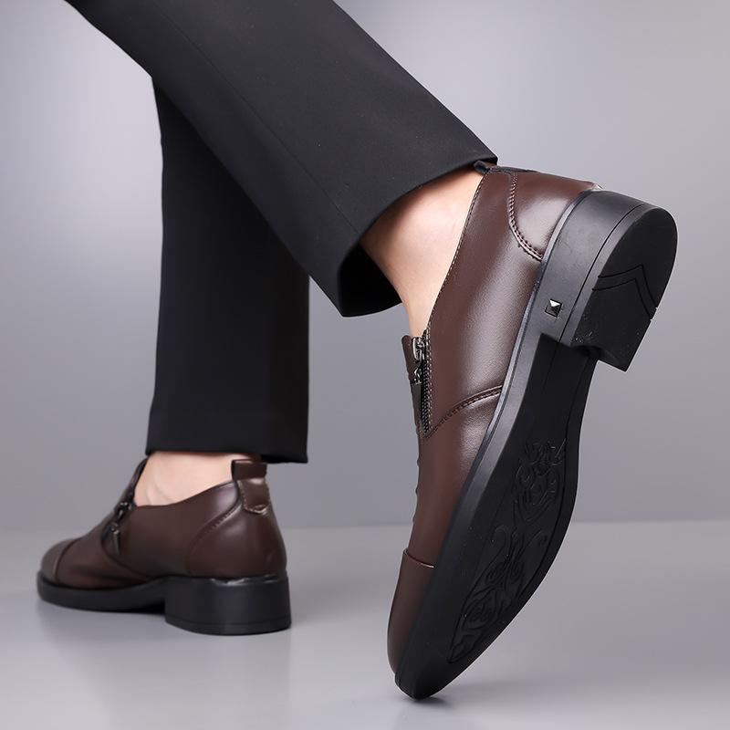 Business leather shoes men's tide 2025 new men's dress leather shoes Baita casual single shoes large size foreign trade men's shoes