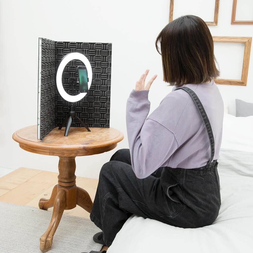 Answer Gaming Partition Noise Vacuum Booth in Adhesion with Absorbing Noise [Made Japan/Game Live/TRPG/Live Streaming/Telework/Splash Prevention/Easy