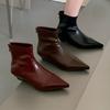 French Temperament High Heel Thin Short Women's Boots 2025 New Black Autumn and Winter Single Pointed Boots Small Naked Boots