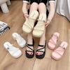 Small Summer Height Increase Retro Platform Slippers 2025 New Cross-strap Platform Shoes Roman Sandals